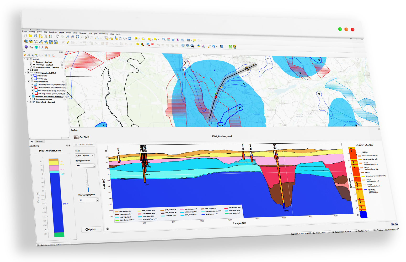 GeoTool - geologiske tværsnit